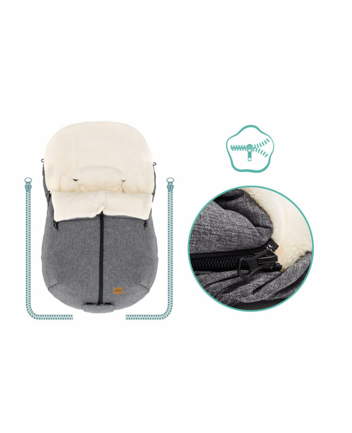 Fillikid Winter-Fußsack Sella für Babyschale #Hellgrau Melange – Bild 10