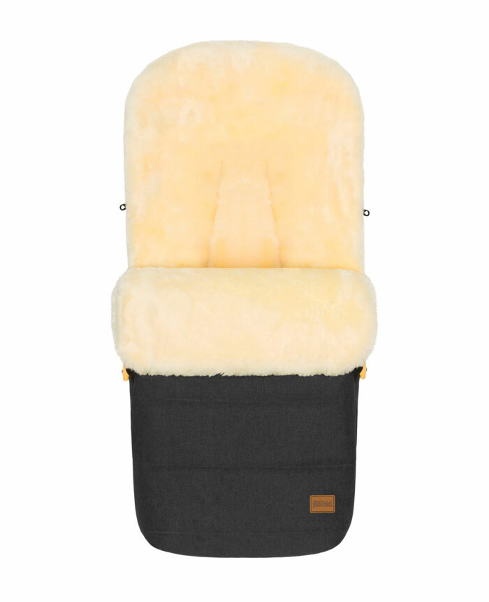Fillikid Lammfell-Winter-Fußsack Bernina #Dunkelgrau Melange