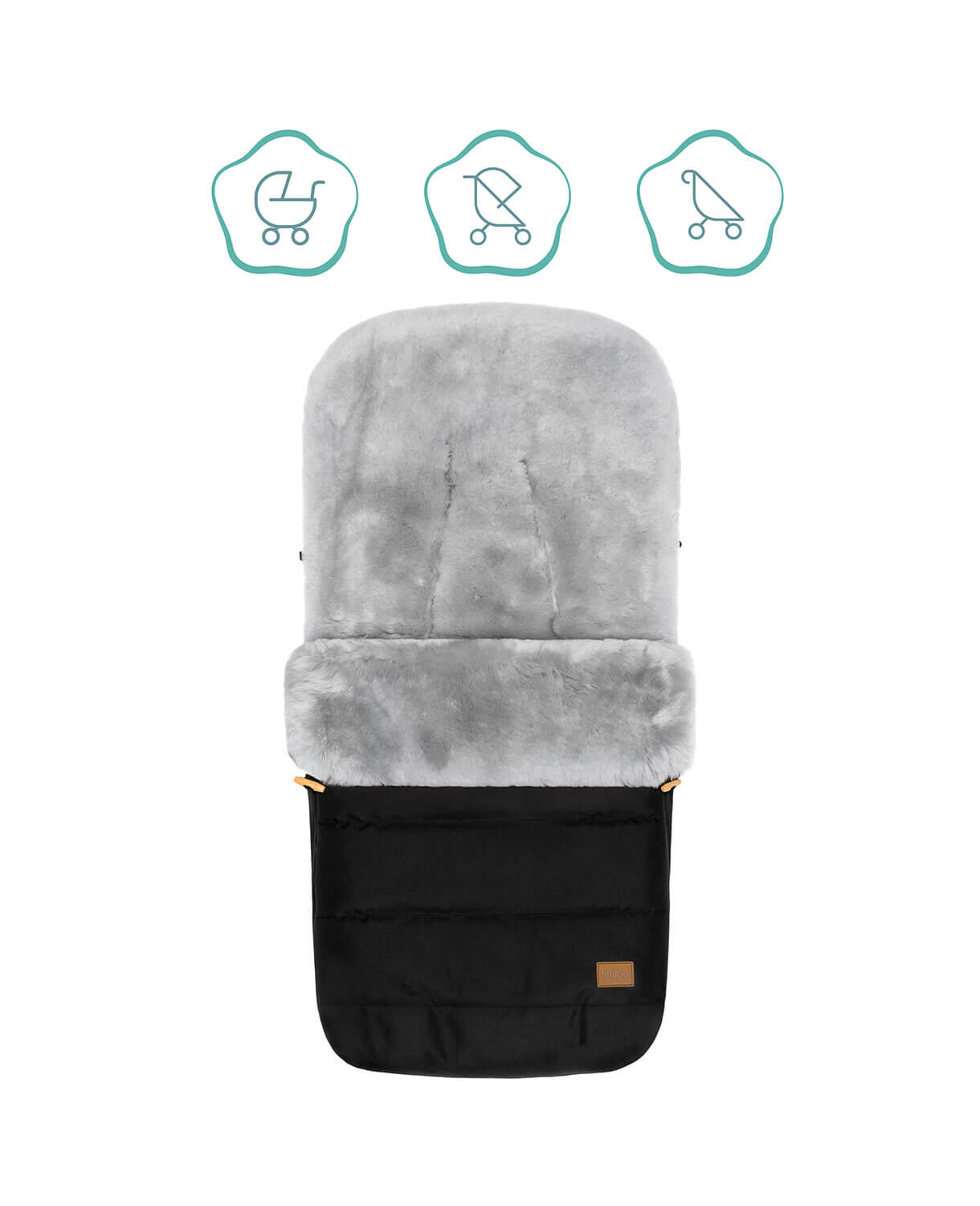 Fillikid Lammfell-Winter-Fußsack Bernina Alpina #Schwarz – Bild 2