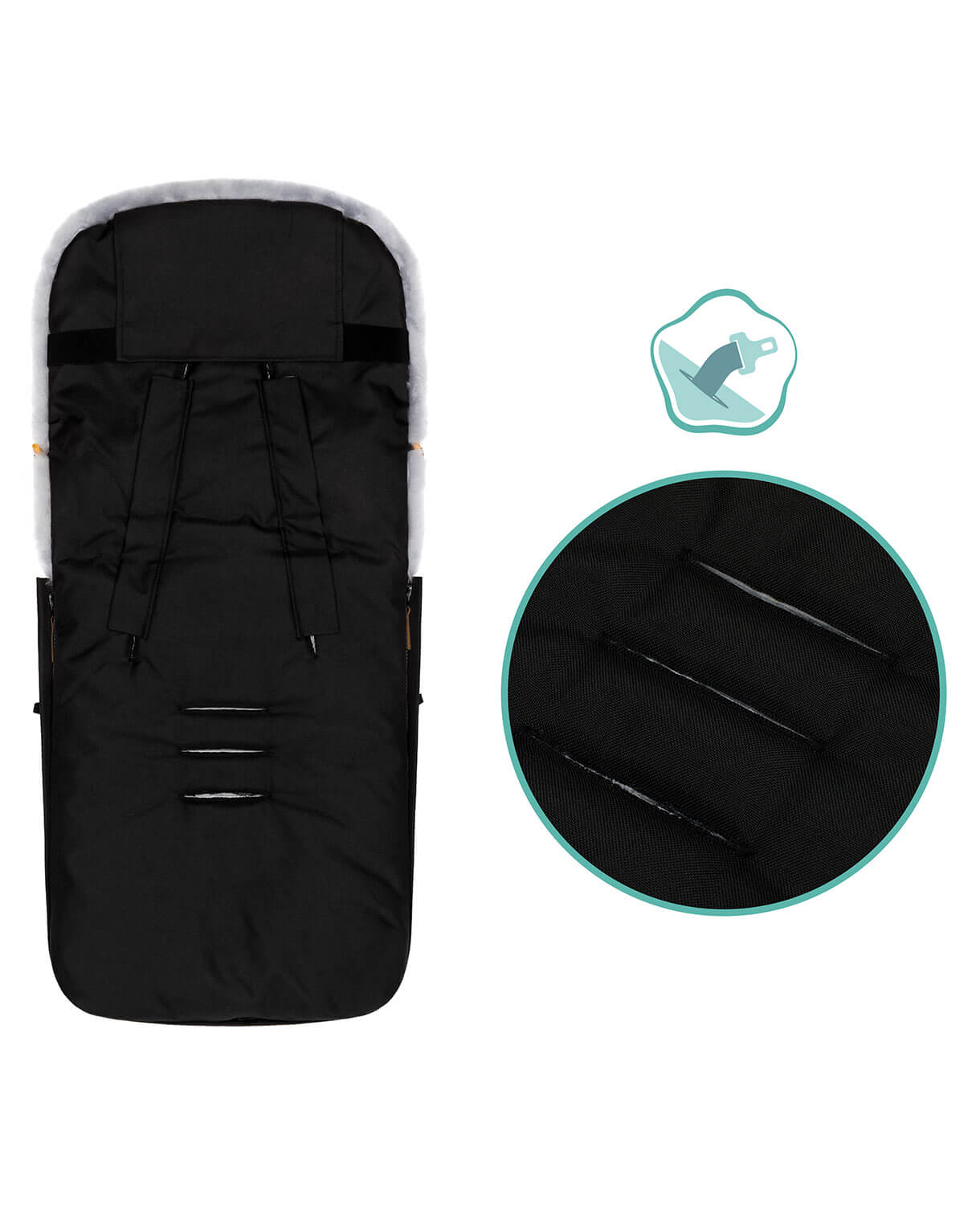 Fillikid Lammfell-Winter-Fußsack Bernina Alpina #Schwarz – Bild 9