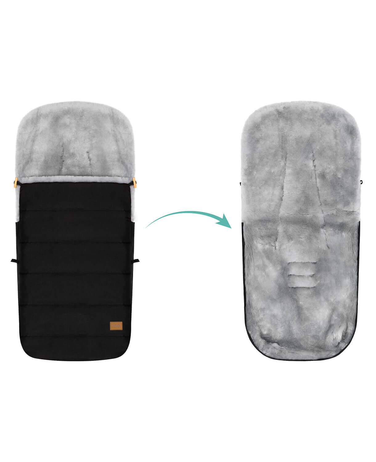 Fillikid Lammfell-Winter-Fußsack Bernina Alpina #Schwarz – Bild 8