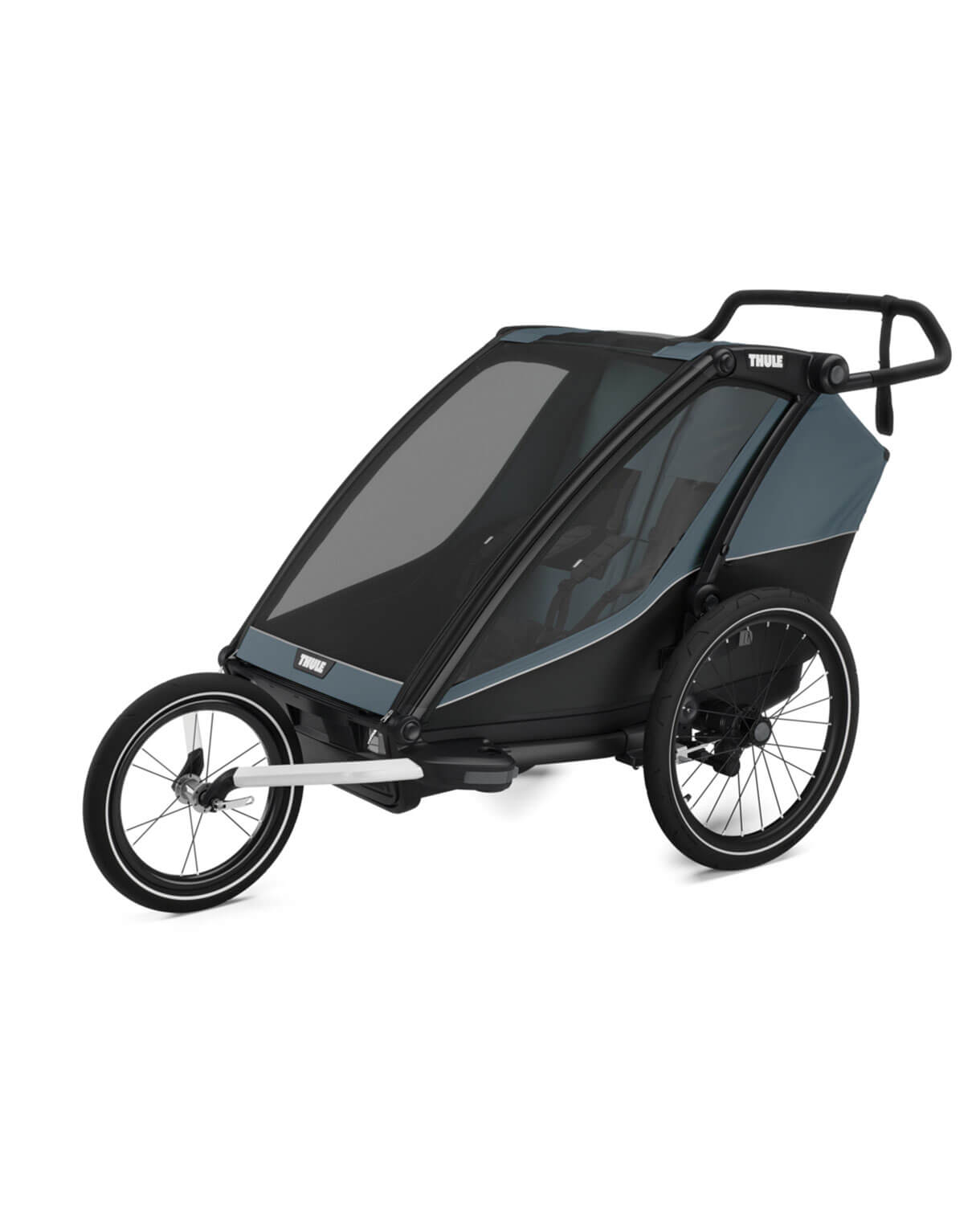 Thule Chariot Cab - Multisport-Fahrradanhänger Zweisitzer in Dunkelschiefer – Bild 4