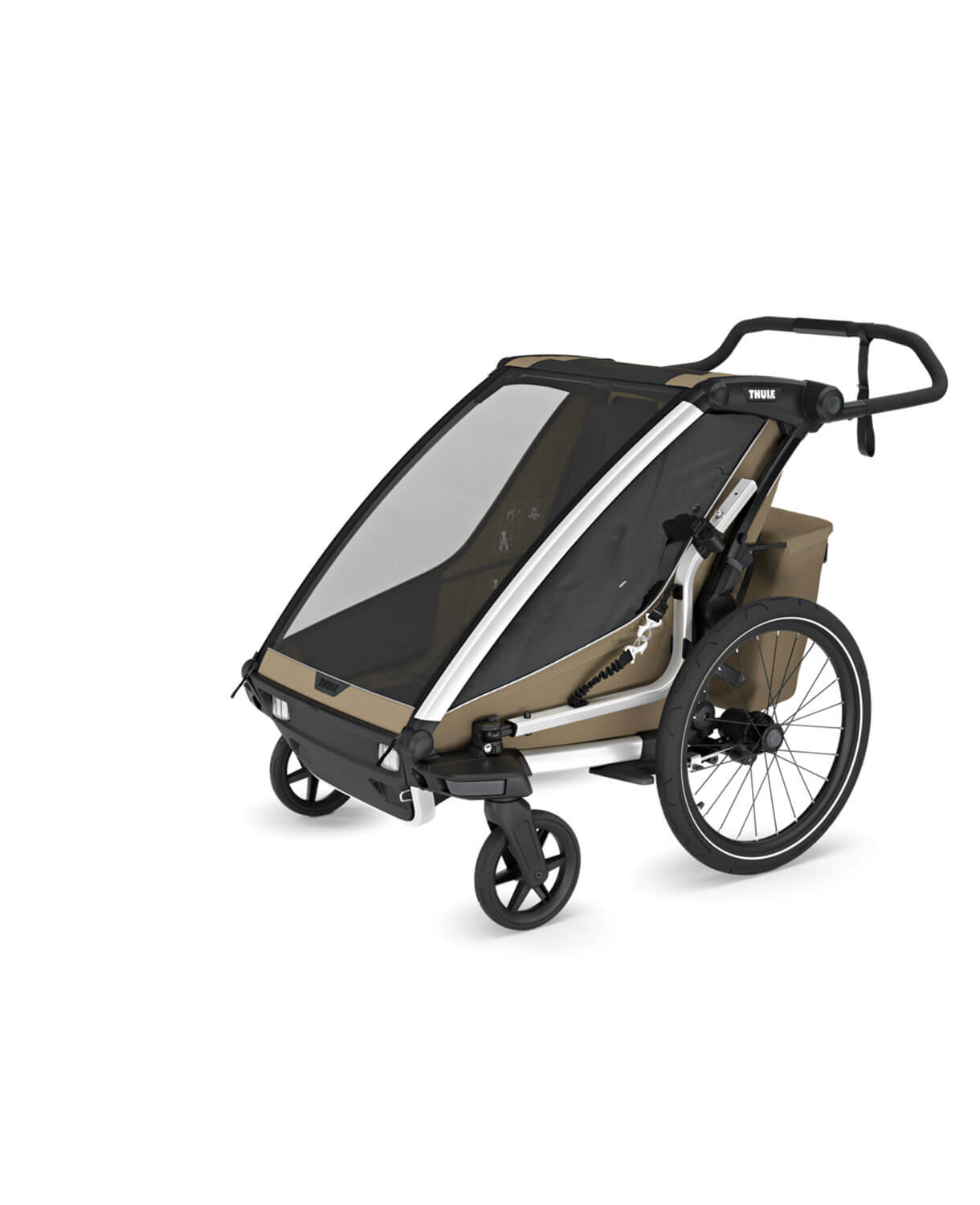 Thule Chariot Cross 2 double - Multisport-Fahrradanhänger Ein- oder Zweisitzer in Faded Khaki – Bild 2