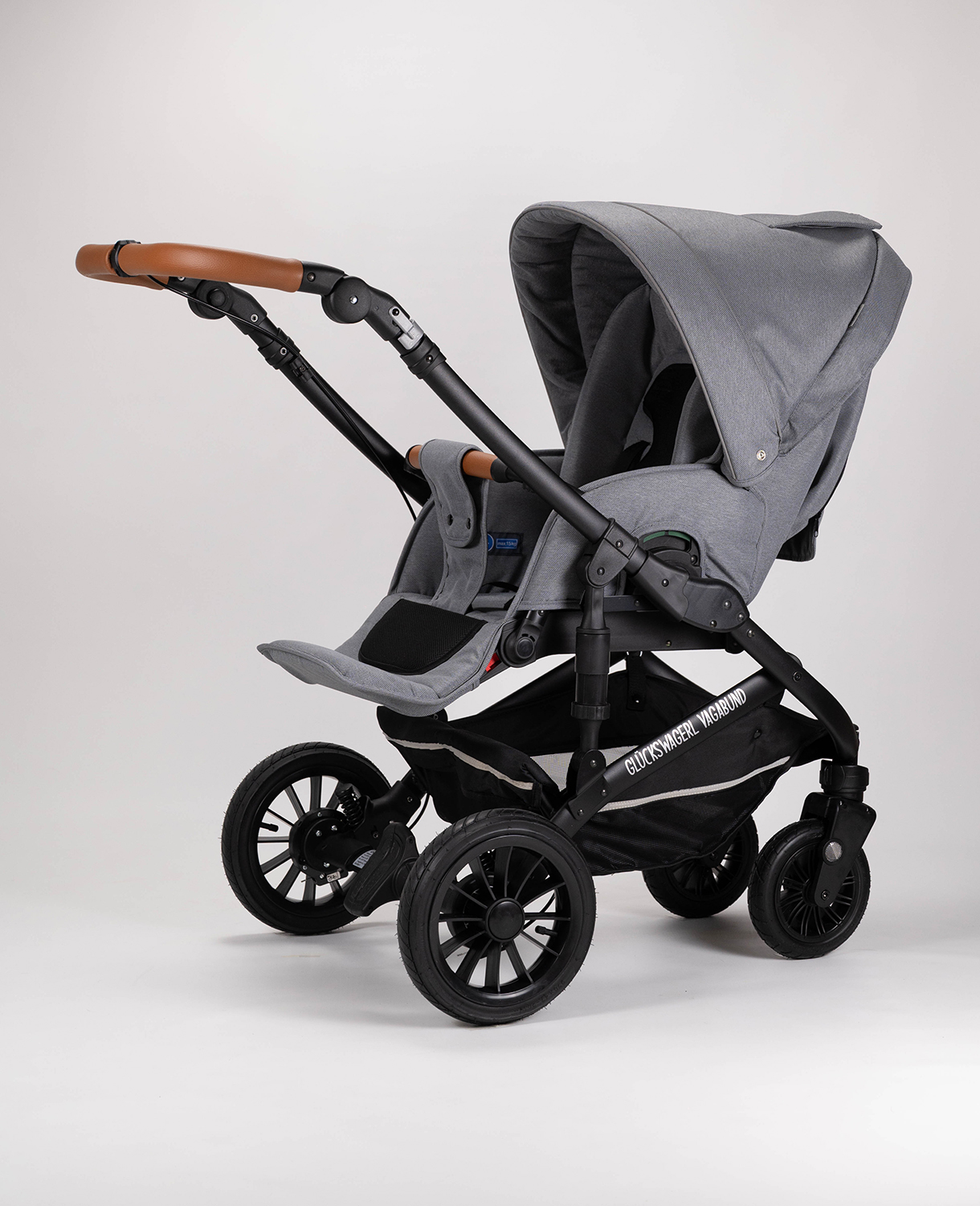 Glückswagerl Vagabund – Geländekinderwagen Grau | Zimt – Bild 4