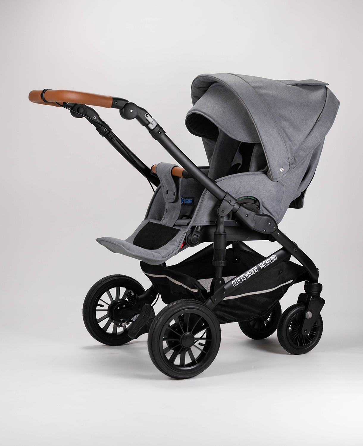 Glückswagerl Vagabund – Geländekinderwagen Grau | Zimt – Bild 5