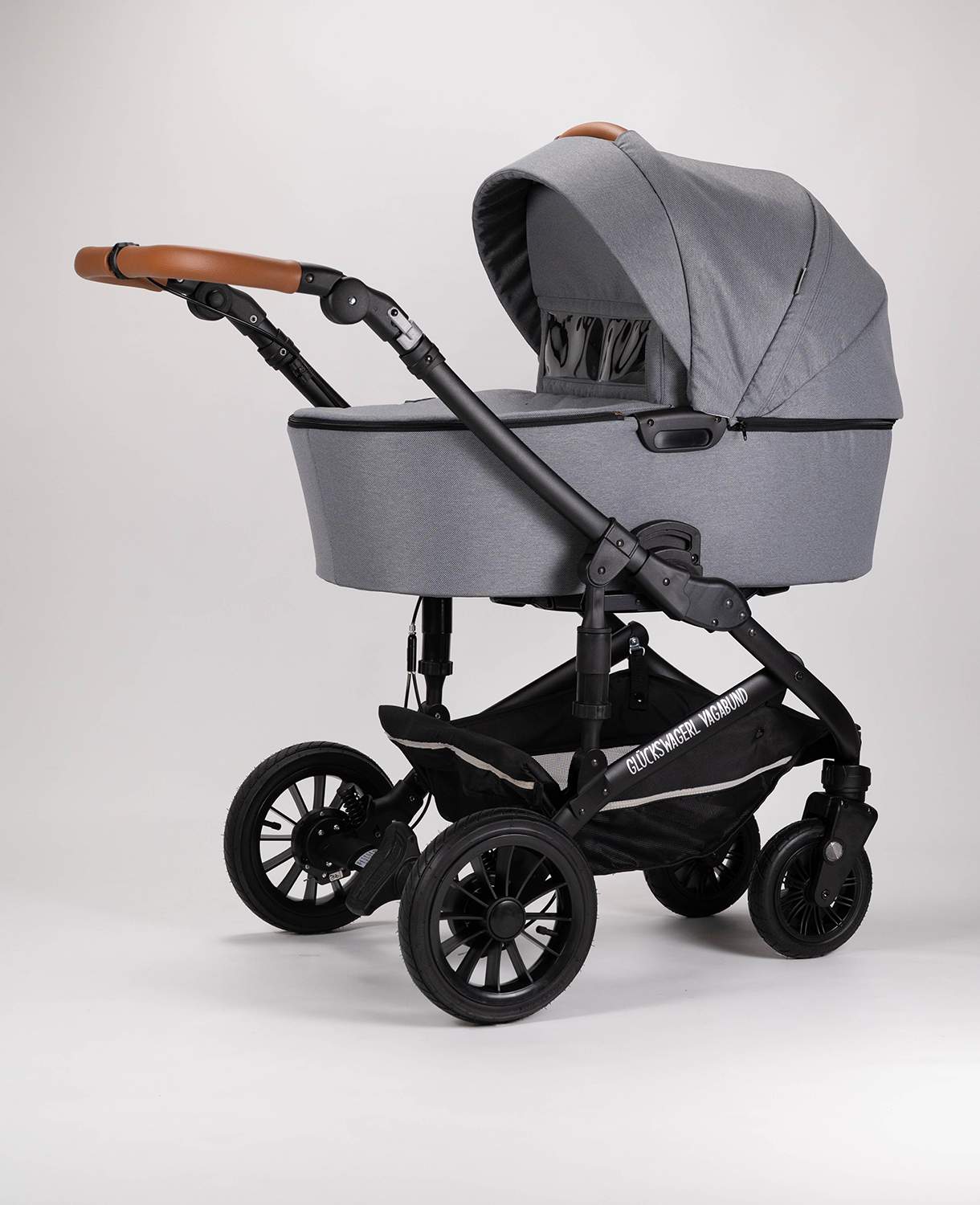 Glückswagerl Vagabund – Geländekinderwagen Grau | Zimt – Bild 3