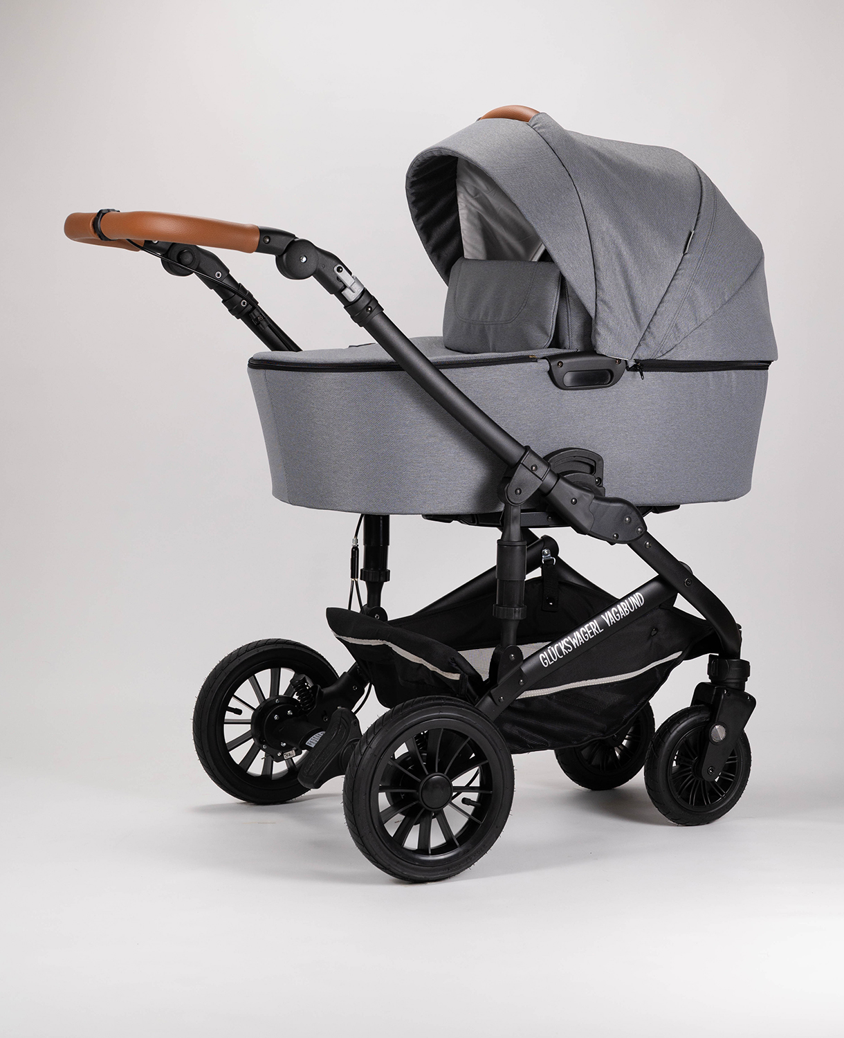 Glückswagerl Vagabund – Geländekinderwagen Grau | Zimt