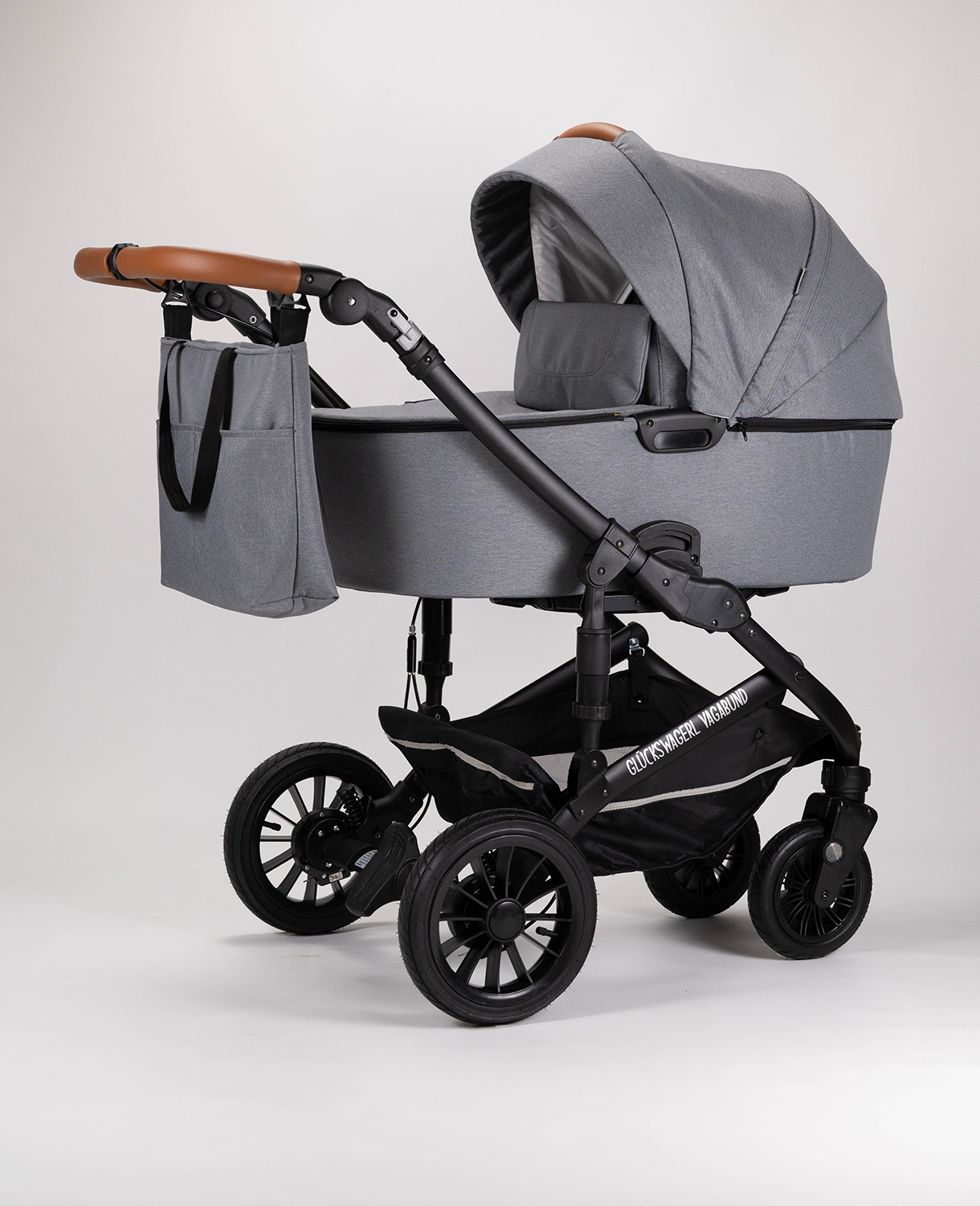 Glückswagerl Vagabund – Geländekinderwagen Grau | Zimt – Bild 2