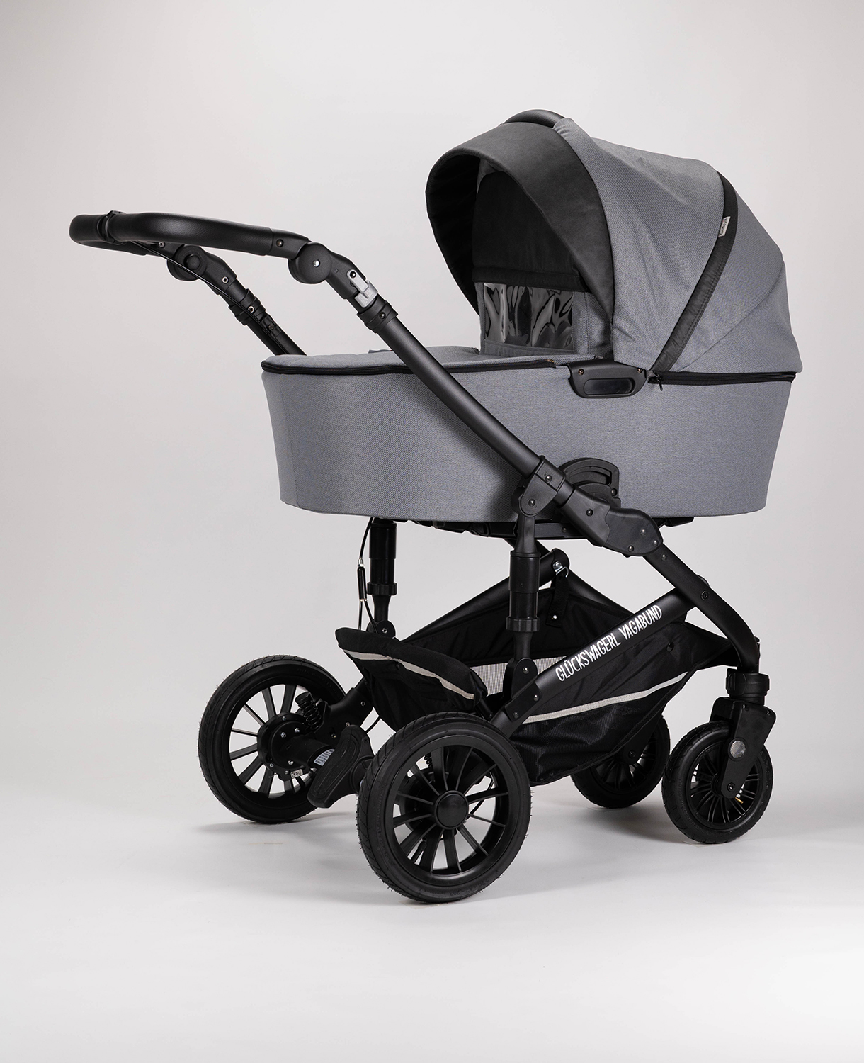 Glückswagerl Vagabund – Geländekinderwagen Grau Deluxe – Bild 3