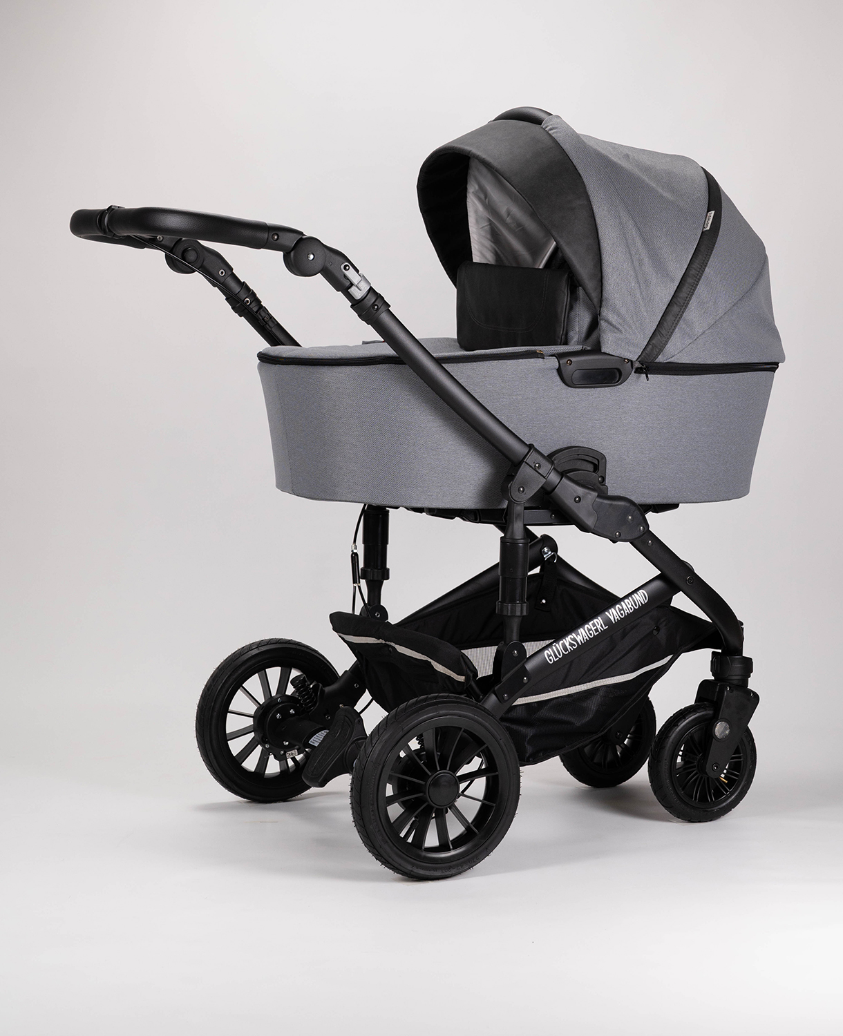 Glückswagerl Vagabund – Geländekinderwagen Grau Deluxe