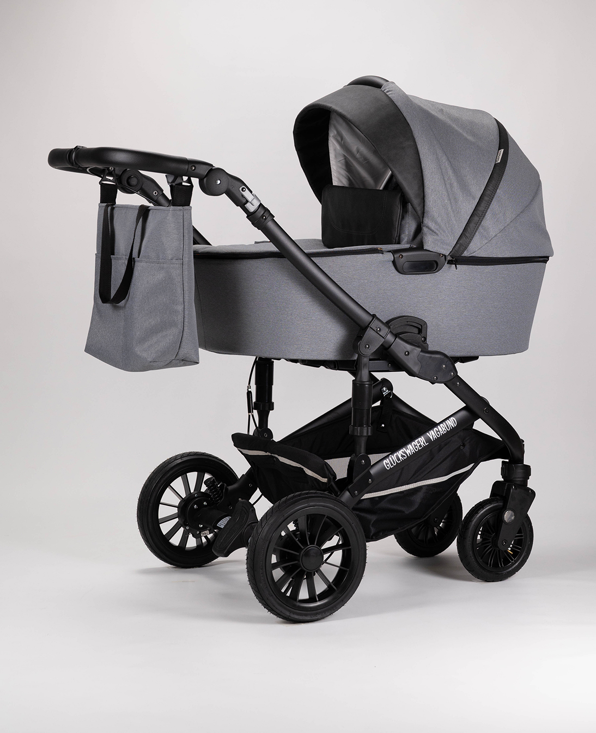 Glückswagerl Vagabund – Geländekinderwagen Grau Deluxe – Bild 2