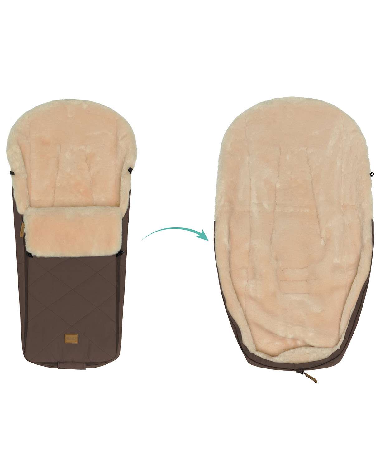 Fillikid Winter-Fußsack Vegan Comfort #Braun – Bild 9