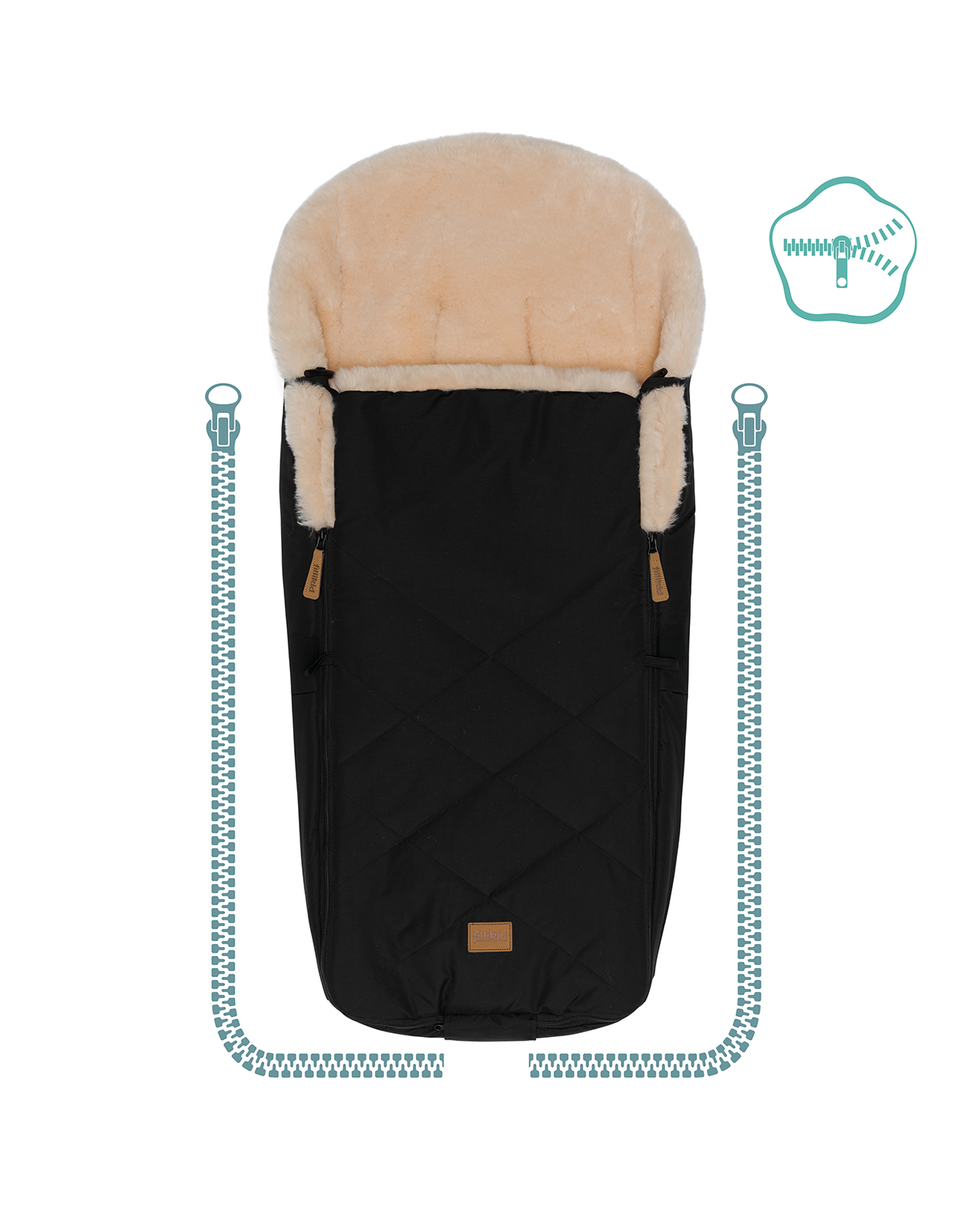 Fillikid Winter-Fußsack Vegan Comfort #Schwarz – Bild 4