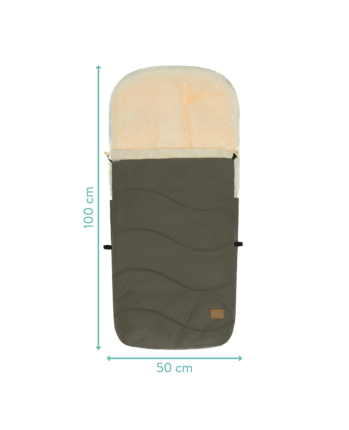 Fillikid Lammfell-Winter-Fußsack Davos #Olive – Bild 2