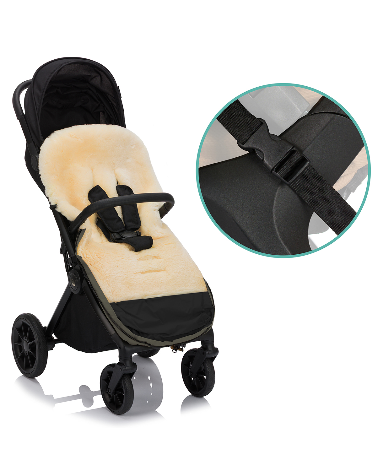 Fillikid Lammfell-Winter-Fußsack Davos #Olive – Bild 9