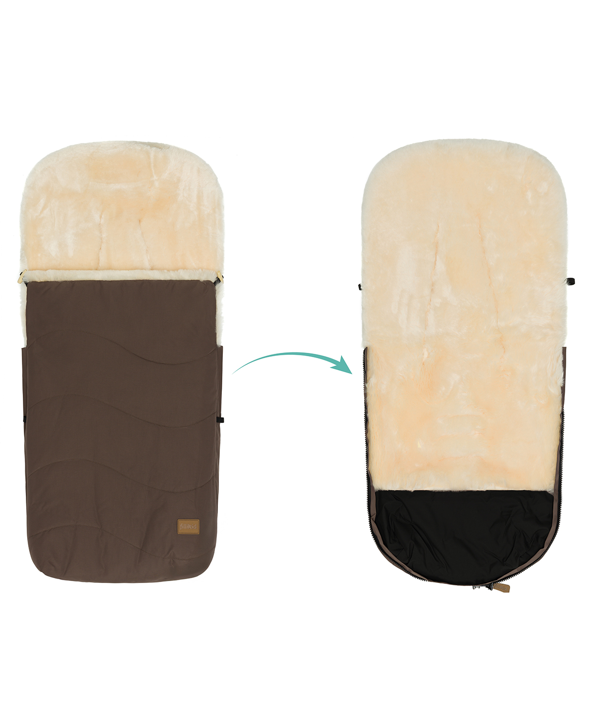 Fillikid Lammfell-Winter-Fußsack Davos #Braun – Bild 5