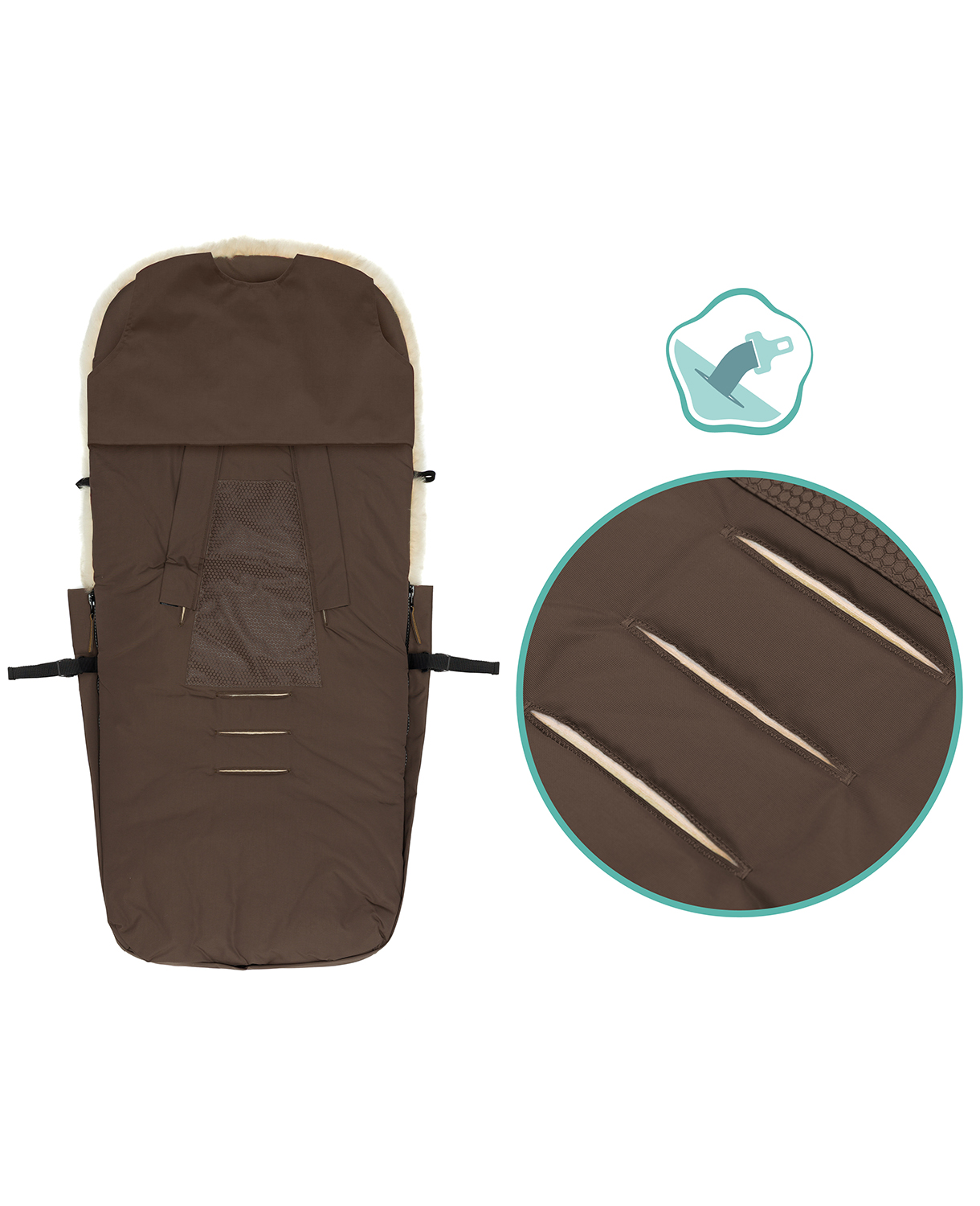 Fillikid Lammfell-Winter-Fußsack Davos #Braun – Bild 6